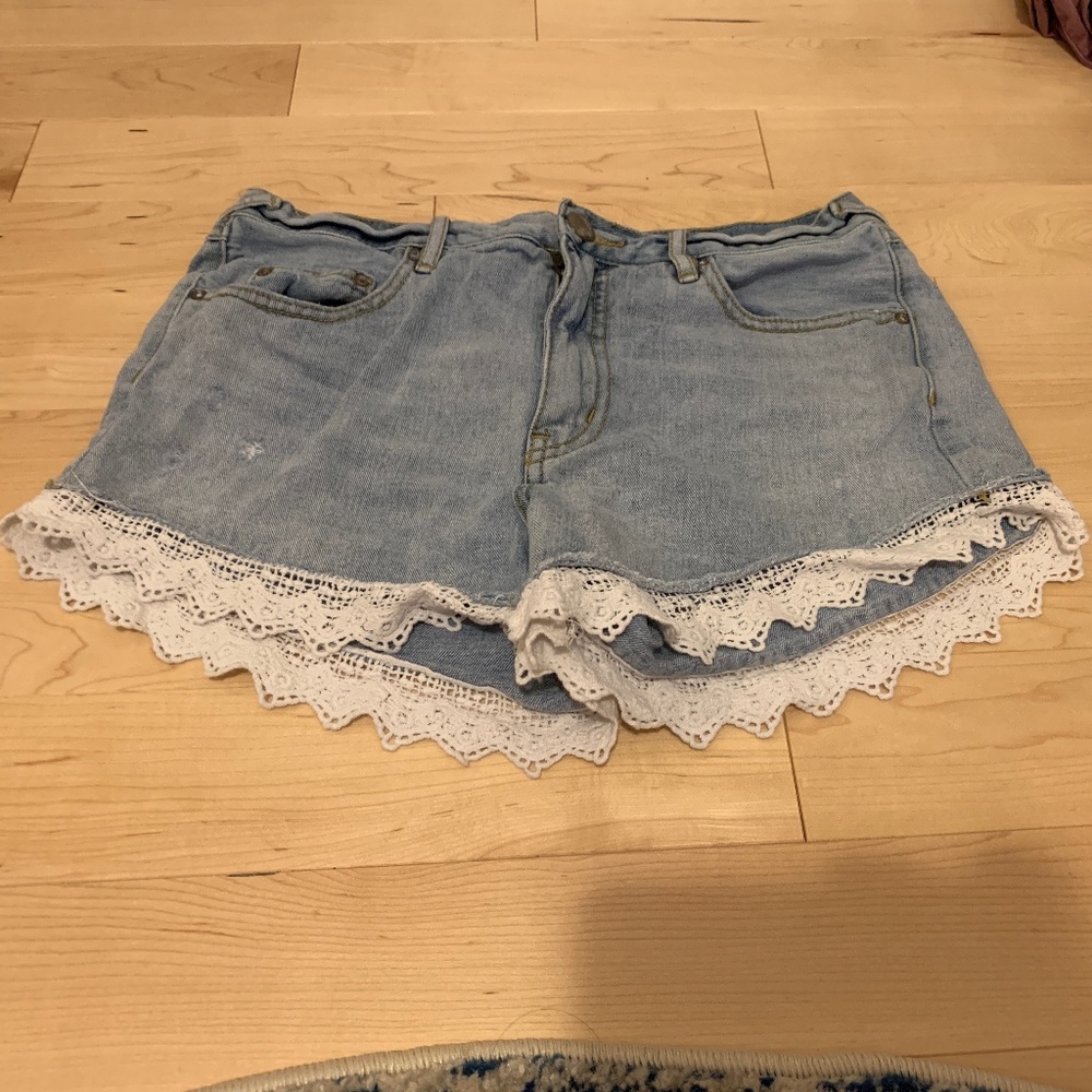 Free People Shorts with Lace Detail
